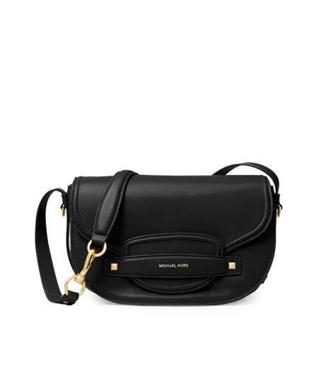 michael kors cary saddle bag black|Michael Kors crossbody bag black.